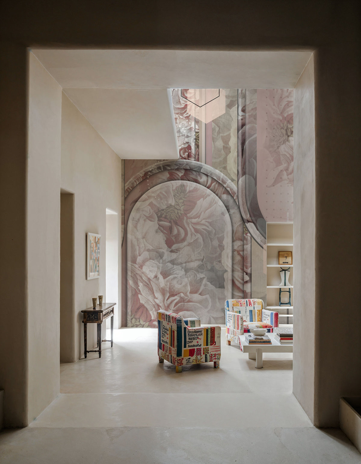 Modern Rose Mural Wallpaper - room preview 02