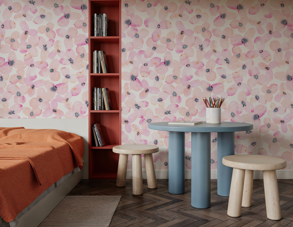 Painted Cherry Blossoms Mural Wallpaper - room preview 02