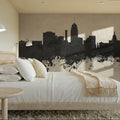 Lansing Michigan Skyline Concrete Mural Wallpaper - room preview 02