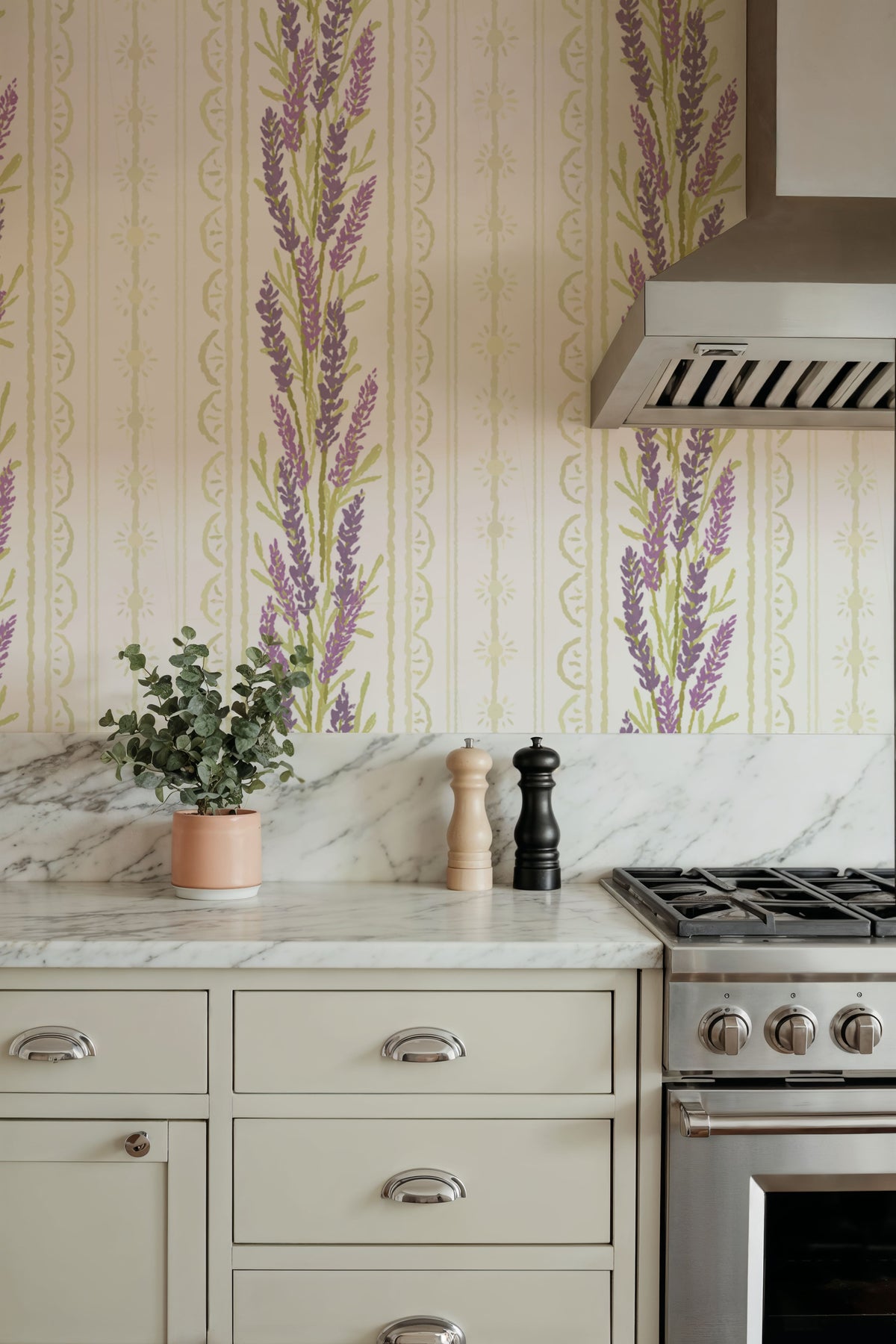 Lavender Curtain Mural Wallpaper - room preview 02