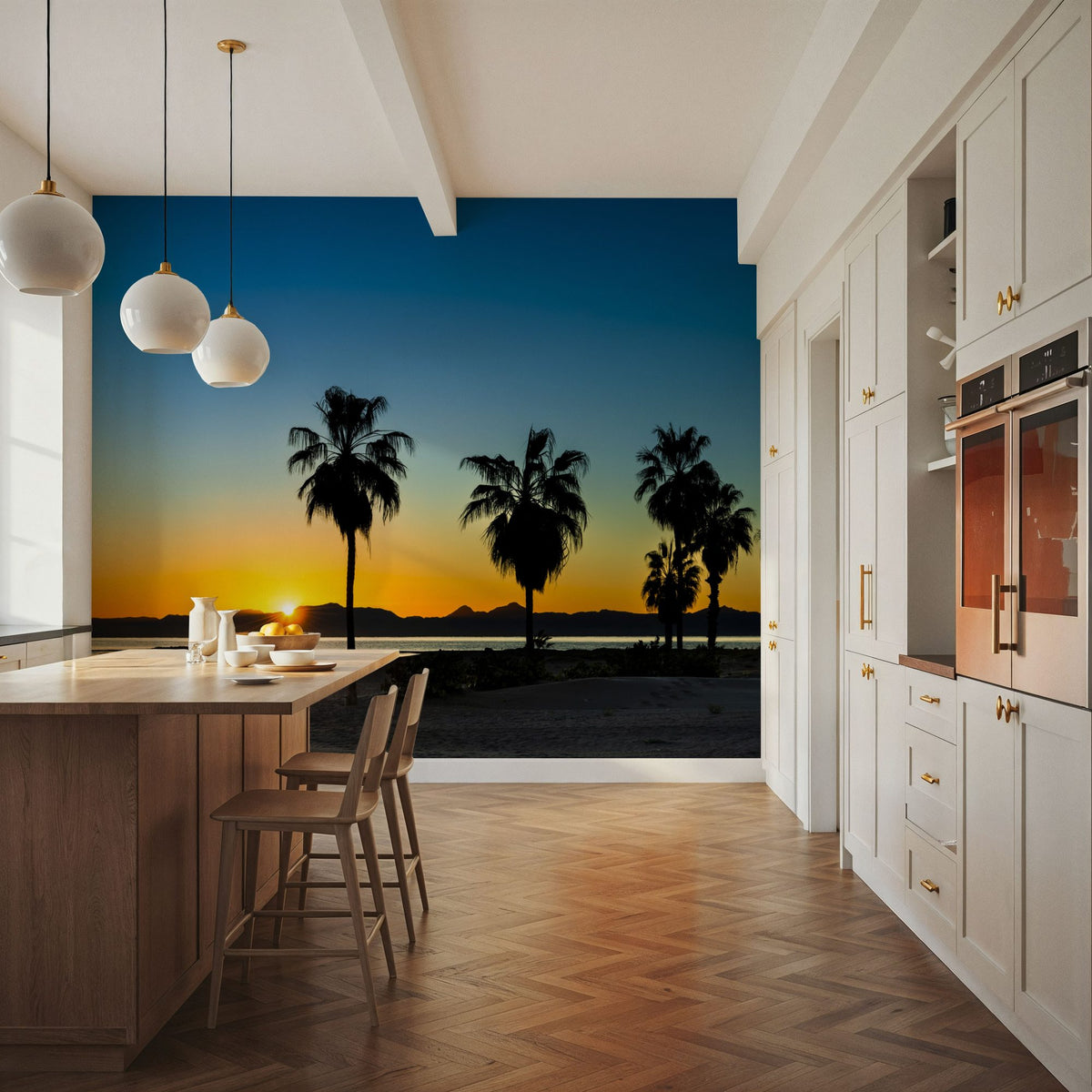 Palm Baja Dawn Mural Wallpaper - room preview 02