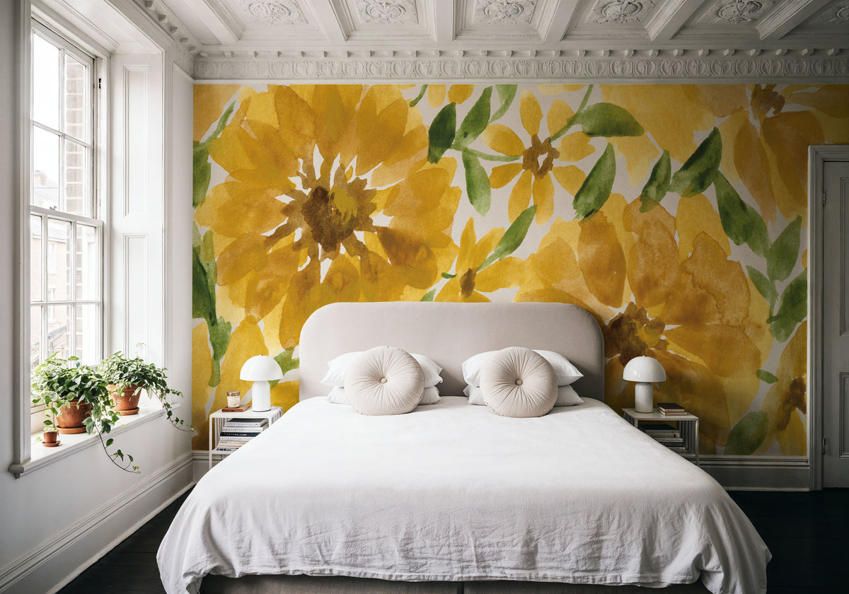 Sunflower Blooms Mural Wallpaper - room preview 02