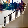 Ras Al Khaimah Skyline Blue & Bronze Mural Wallpaper - room preview 02