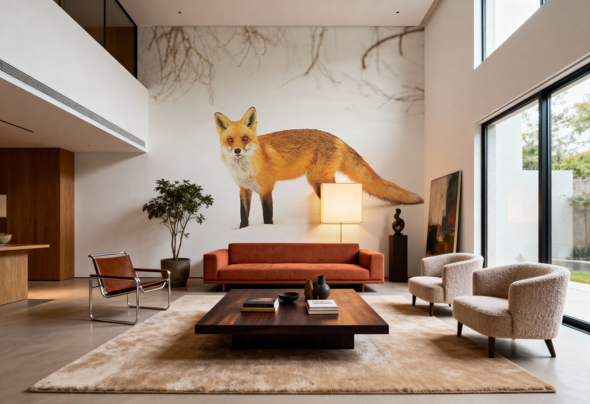 Red Fox IV Mural Wallpaper - room preview 02