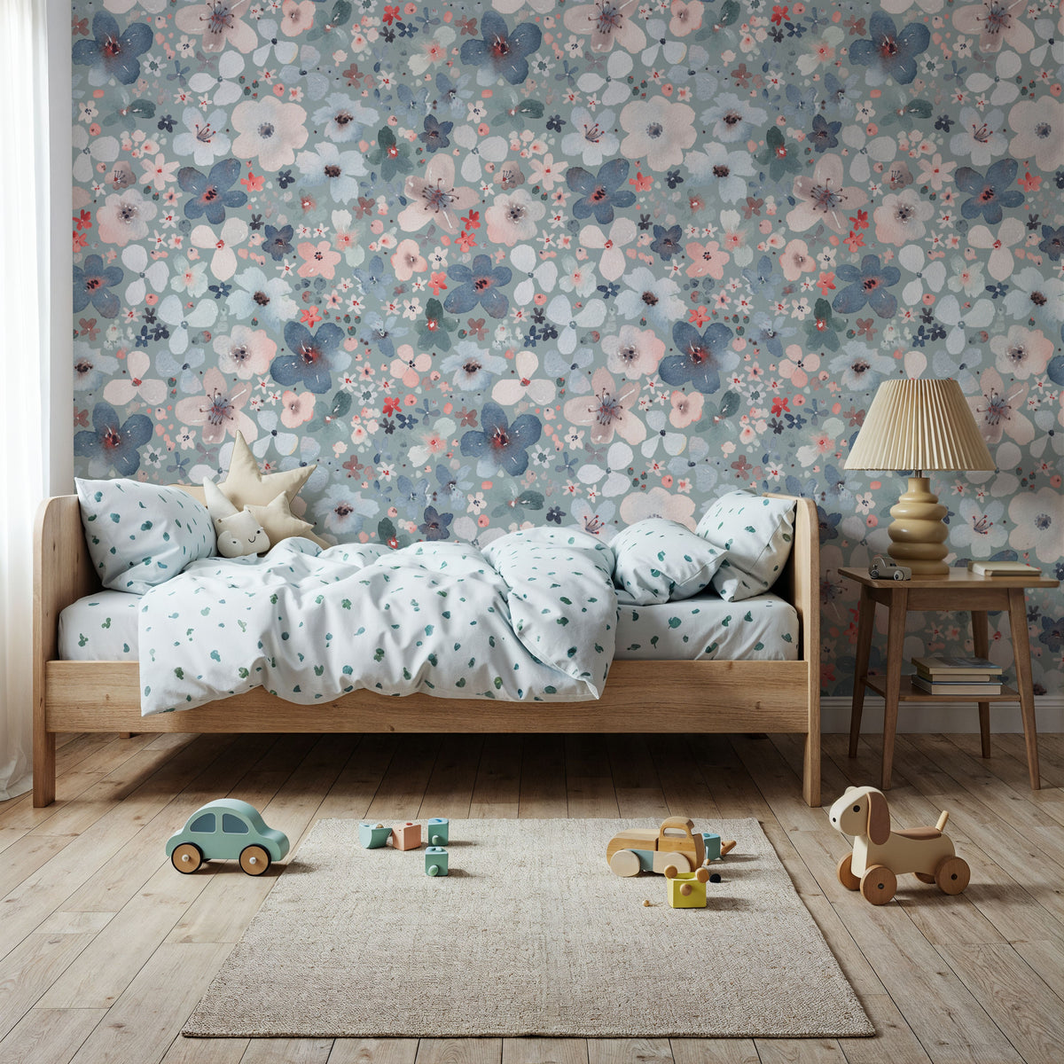 Wildflowers Mural Wallpaper - Neutral Tone - room preview 02