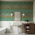 Floral Paisley Blue Mural Wallpaper - room preview 02