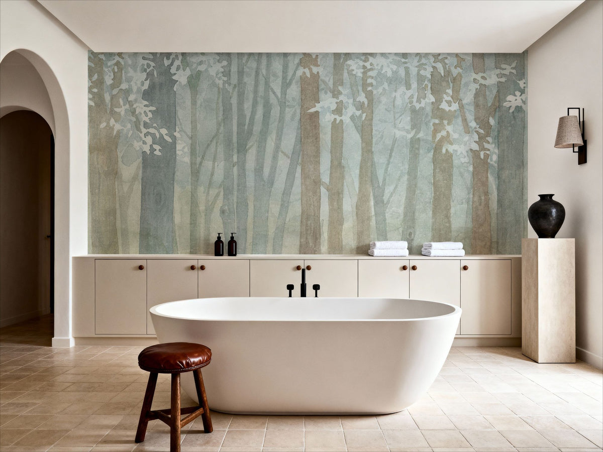 Winter Woodland Mural Wallpaper - room preview 02