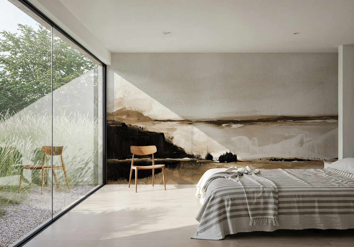 Vintage Landscape Mountainside Mural Wallpaper - room preview 02