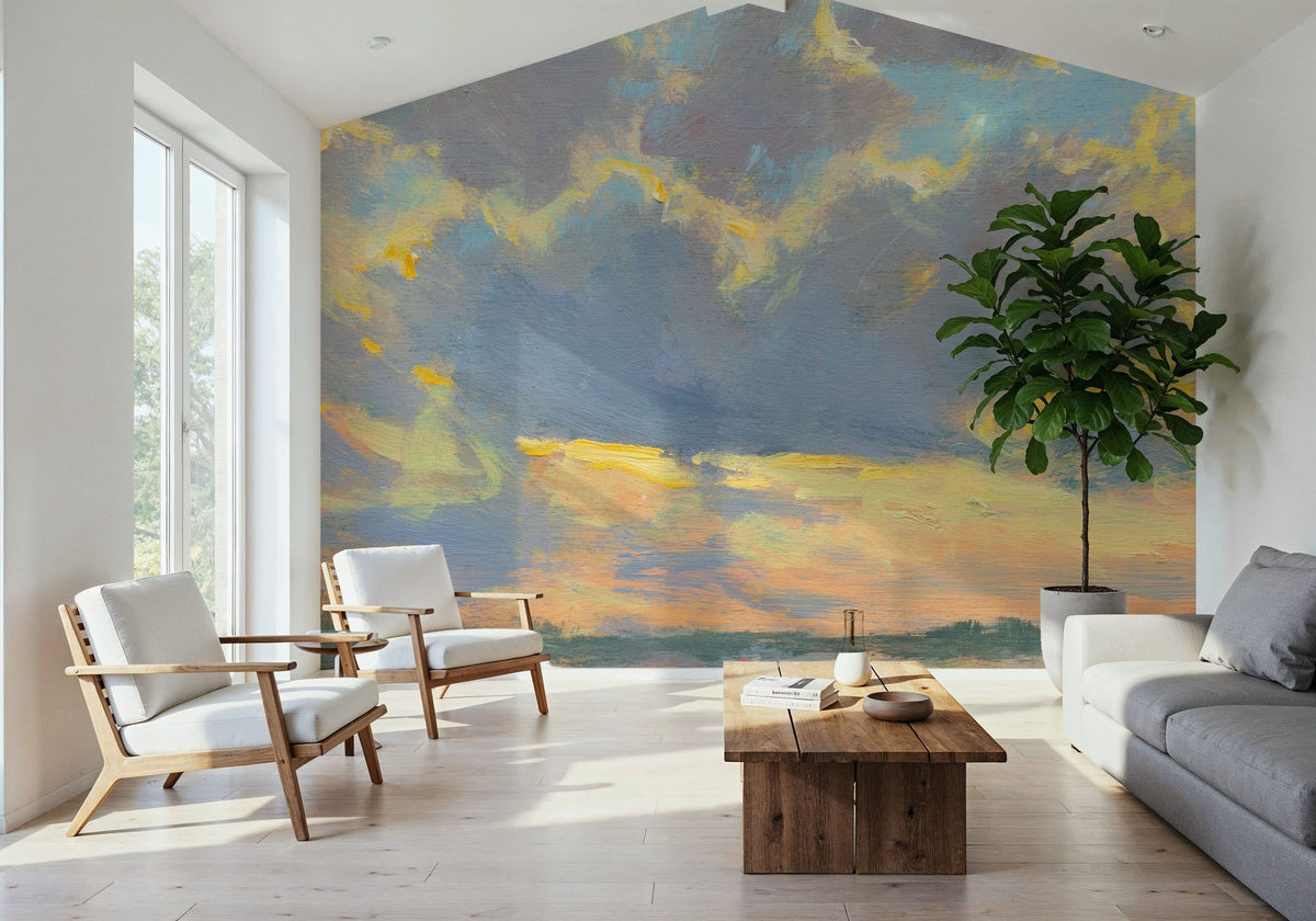 Twilight Reflections Mural Wallpaper - Neutral Tone - room preview 02
