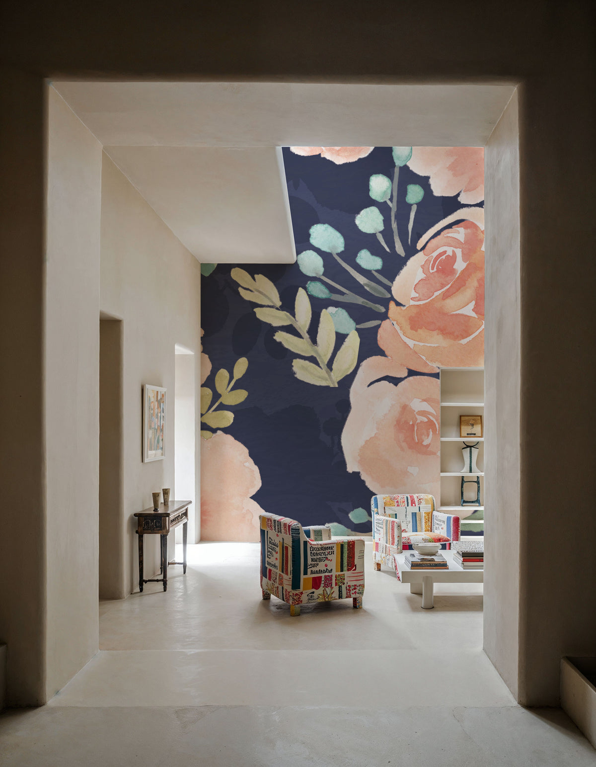 Blooming Delight III Blue Mural Wallpaper - room preview 02