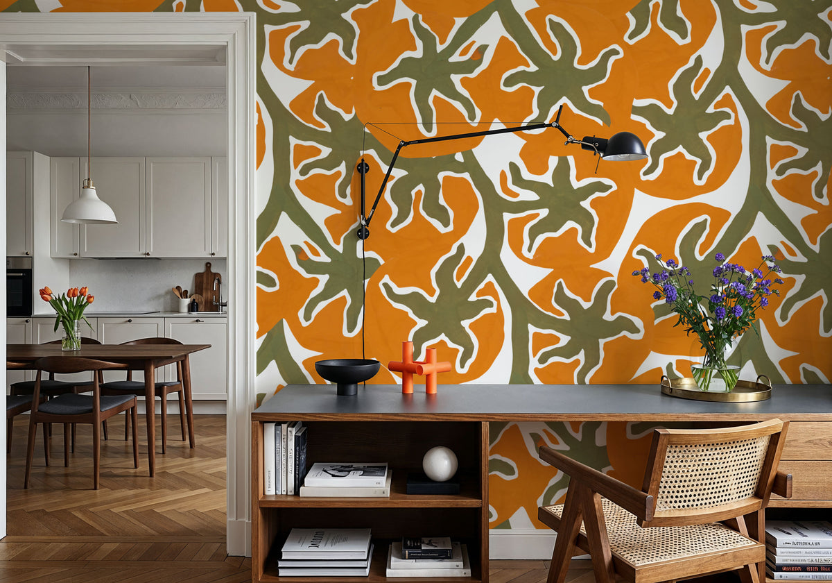 Orange Harvest Mural Wallpaper - room preview 02