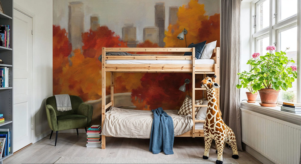 Central Park Autumn Mural Wallpaper - room preview 02