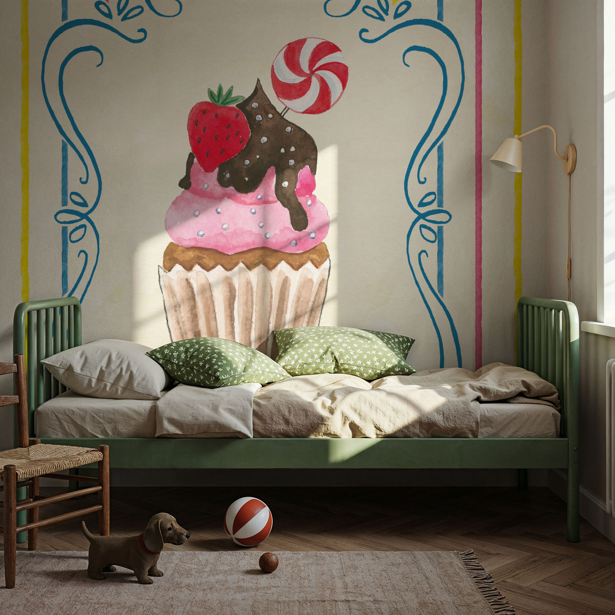 Sweet Life on Stripes III Mural Wallpaper - room preview 02