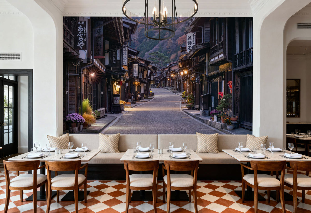 Narai-juku Streets Mural Wallpaper - room preview 02
