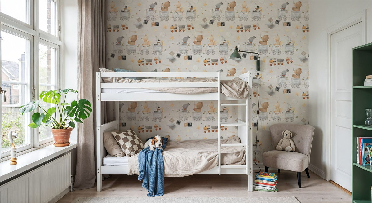 Sky Train, Light Beige Mural Wallpaper - room preview 02