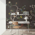Birds in the Garden Dark Mural Wallpaper - room preview 02