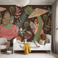 Floralscape Fairies I Dark Mural Wallpaper - room preview 02