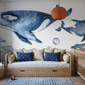 Whale Song Mural Wallpaper - room preview 02