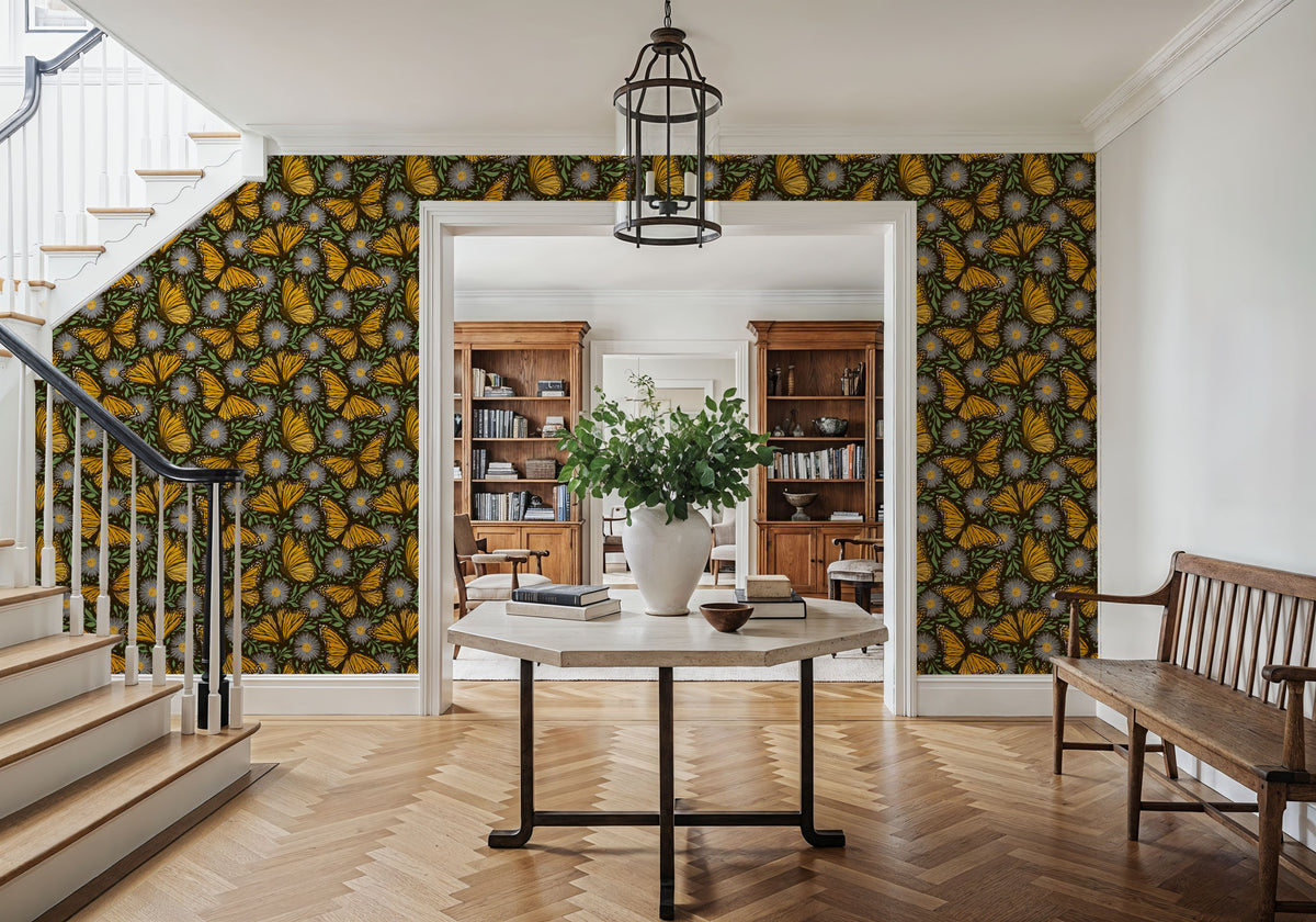 Papillion II, Sunflower Mural Wallpaper - room preview 02