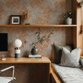 Subtle Seaweed, Orange Mural Wallpaper - room preview 02