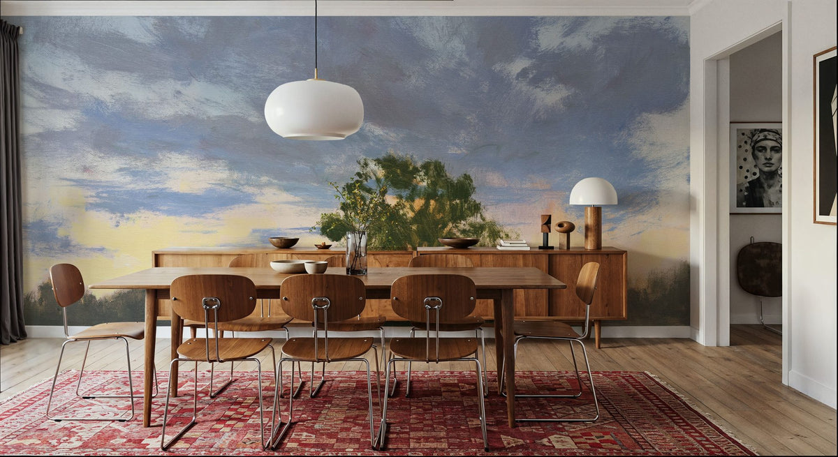 Tree At Sunset Mural Wallpaper - room preview 02