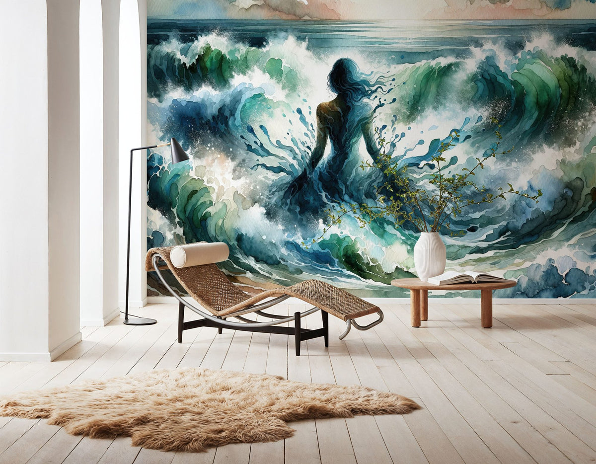 Ocean's Embrace Unfolding Mural Wallpaper - room preview 02