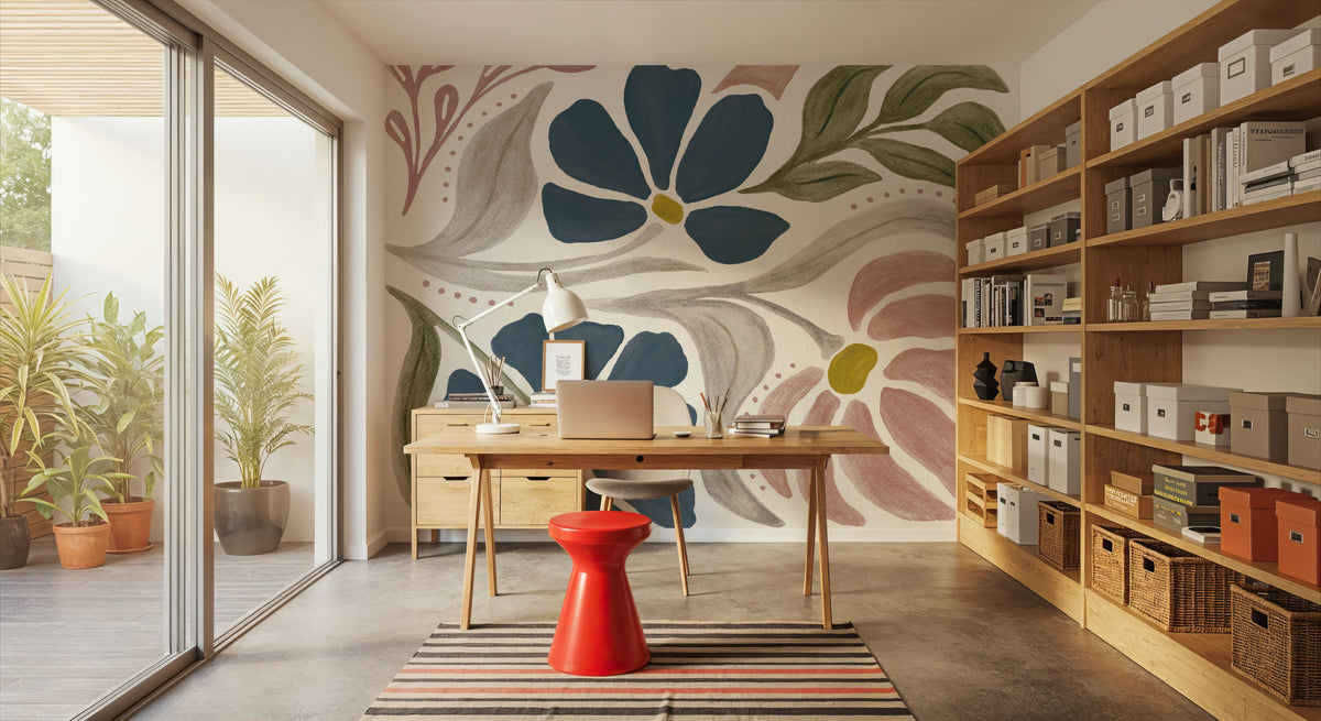 Modern Petals II Honeybloom Mural Wallpaper - room preview 02