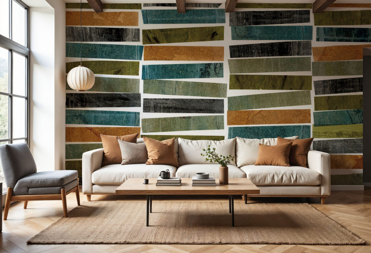 River Stripes Mural Wallpaper - room preview 02