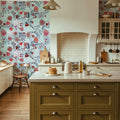 Miracle Blossoms and Birds, Red Mural Wallpaper - room preview 02