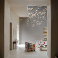 Beneath the Cherry Tree Gray Mural Wallpaper - room preview 02