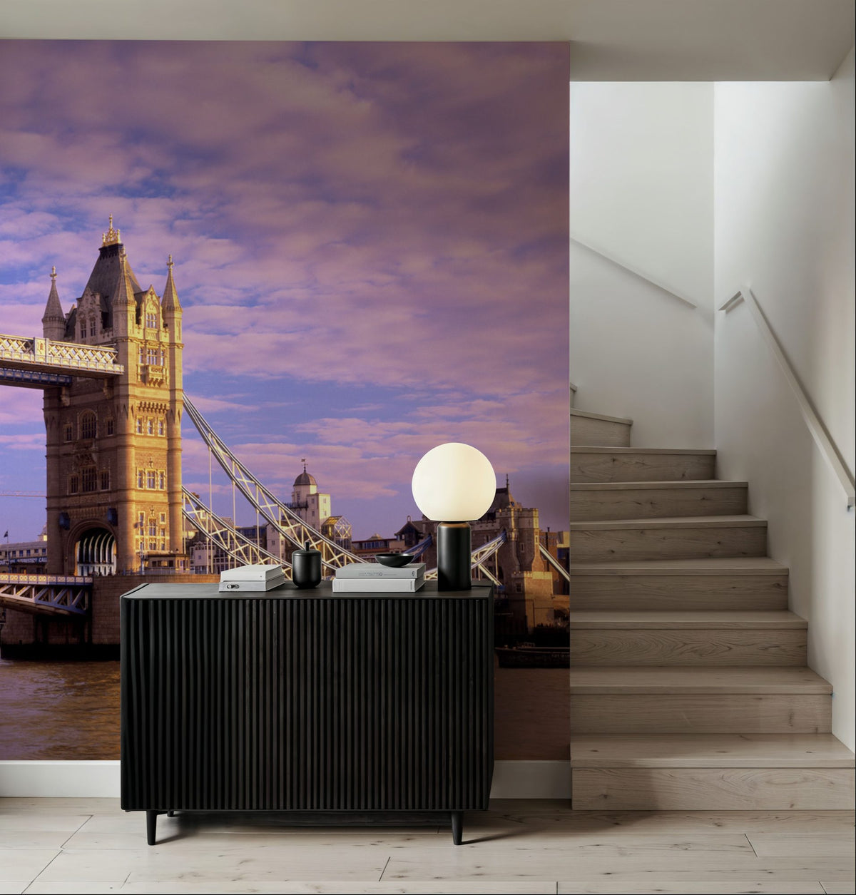 Twilight At Tower Bridge Mural Wallpaper - room preview 02