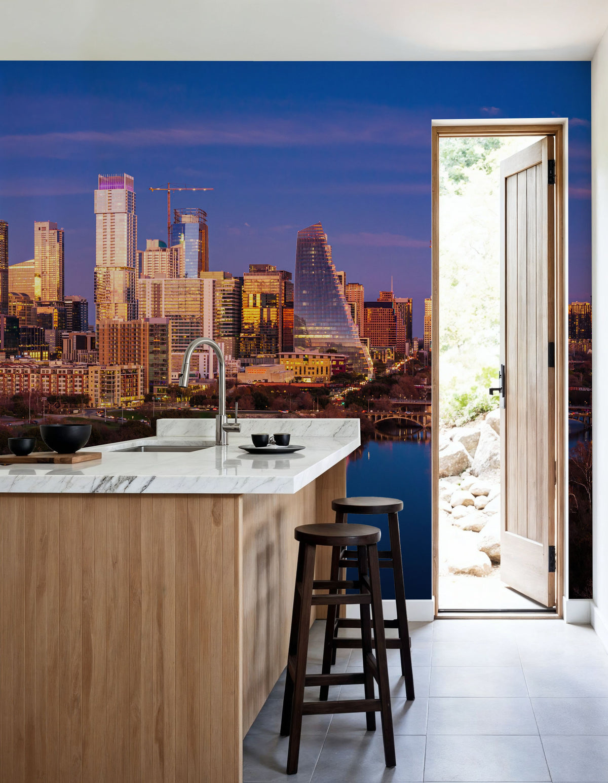 Golden Hour Cityscape Mural Wallpaper - room preview 02