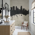 Minneapolis Minnesota Skyline Concrete Mural Wallpaper - room preview 02