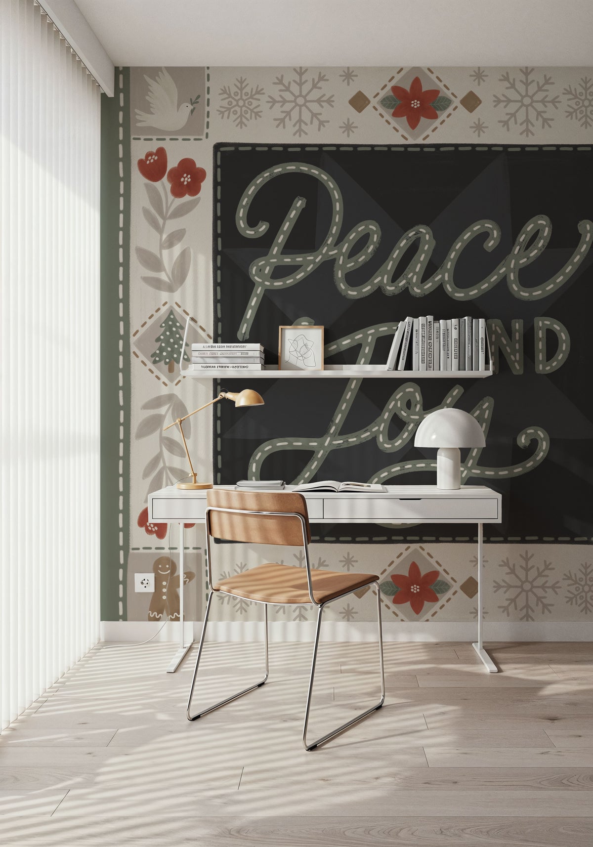 Quilted Christmas III Mural Wallpaper - room preview 02