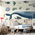 Ocean Life Mural Wallpaper - room preview 02