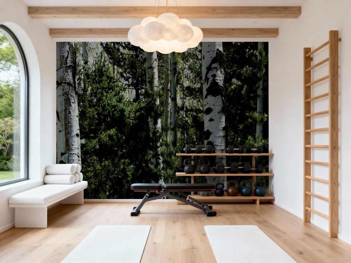 Luminous Birch Mural Wallpaper - room preview 02