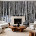 Winter Birch Stillness Mural Wallpaper - room preview 02