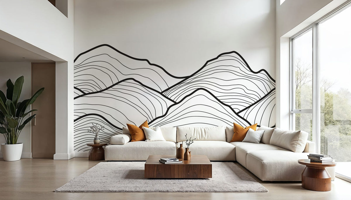 Line Mountain Mural Wallpaper - room preview 02