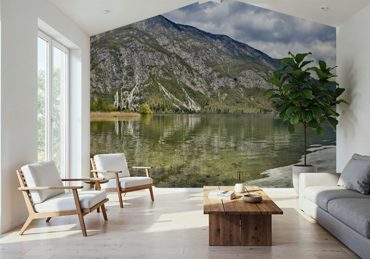Azure Alpine Mirror Mural Wallpaper - room preview 02