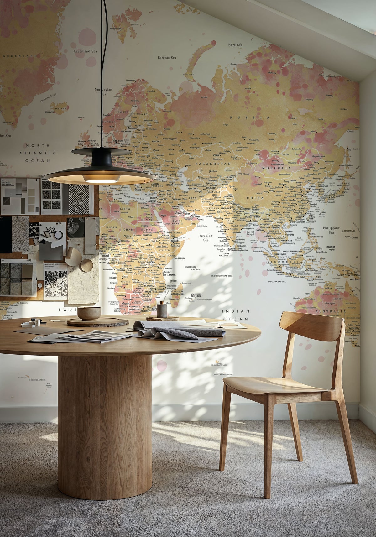World Map Cities - Amanda Mural Wallpaper - room preview 02