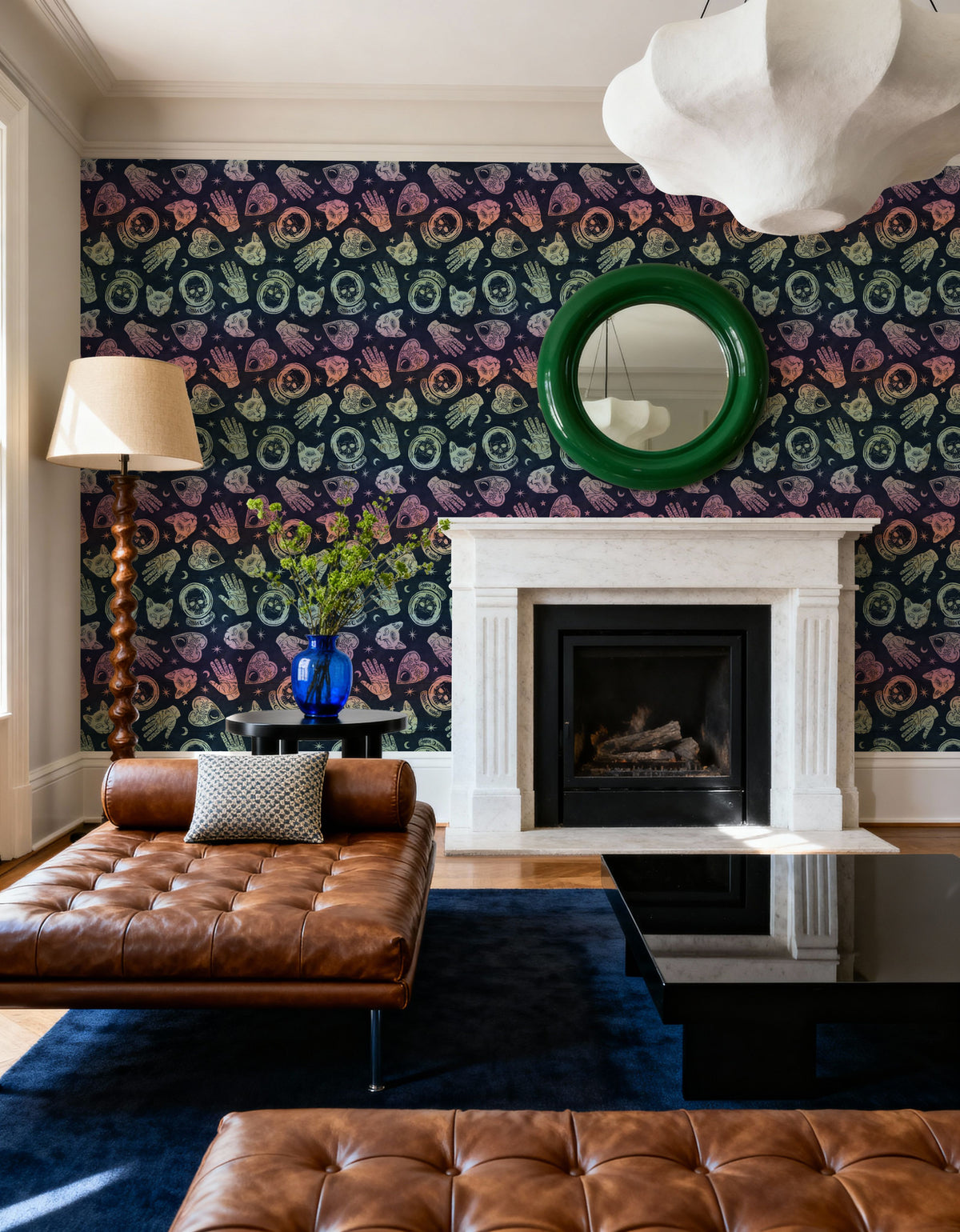 Symbolic Halloween Neon Mural Wallpaper - room preview 02