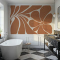 Blooming Joy I Terracotta Mural Wallpaper - room preview 02