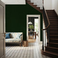 Mottled Linen Effect, Forest Green Mural Wallpaper - room preview 02