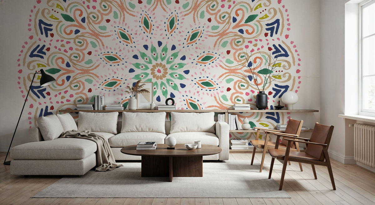 Mandala Circle Mural Wallpaper - room preview 02