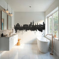 New Bern North Carolina Skyline Black & White Mural Wallpaper - room preview 02