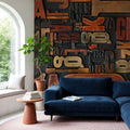 Letterpress Wood Mural Wallpaper - room preview 02