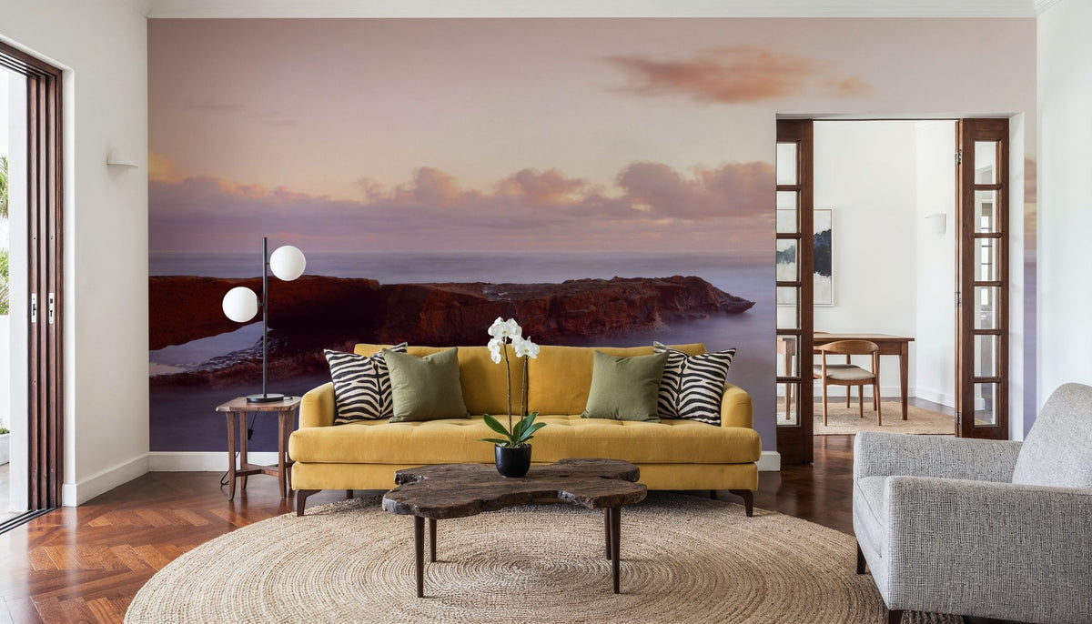 Misty Harbor Sunset Mural Wallpaper - room preview 02