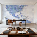 US Mexico Caribbean Map - Isidora Wash Mural Wallpaper - room preview 02