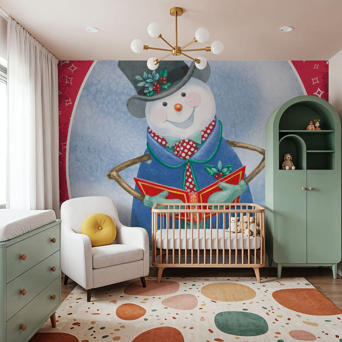 Main Street Christmas V Mural Wallpaper - room preview 02