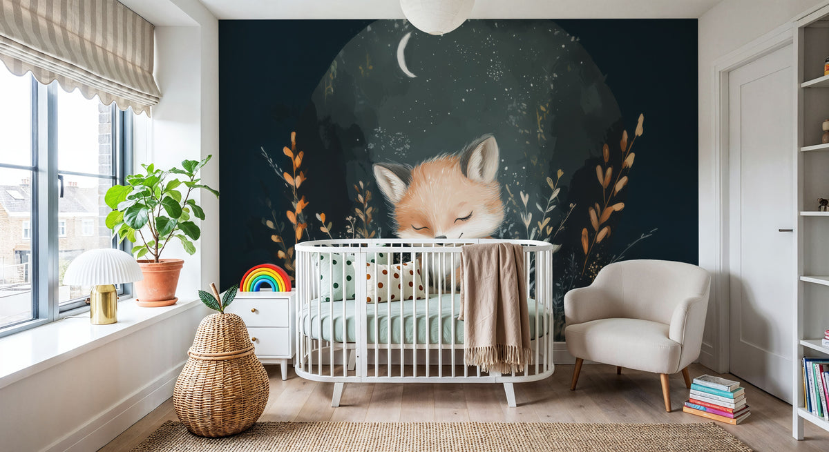 Fox Asleep Mural Wallpaper - room preview 02